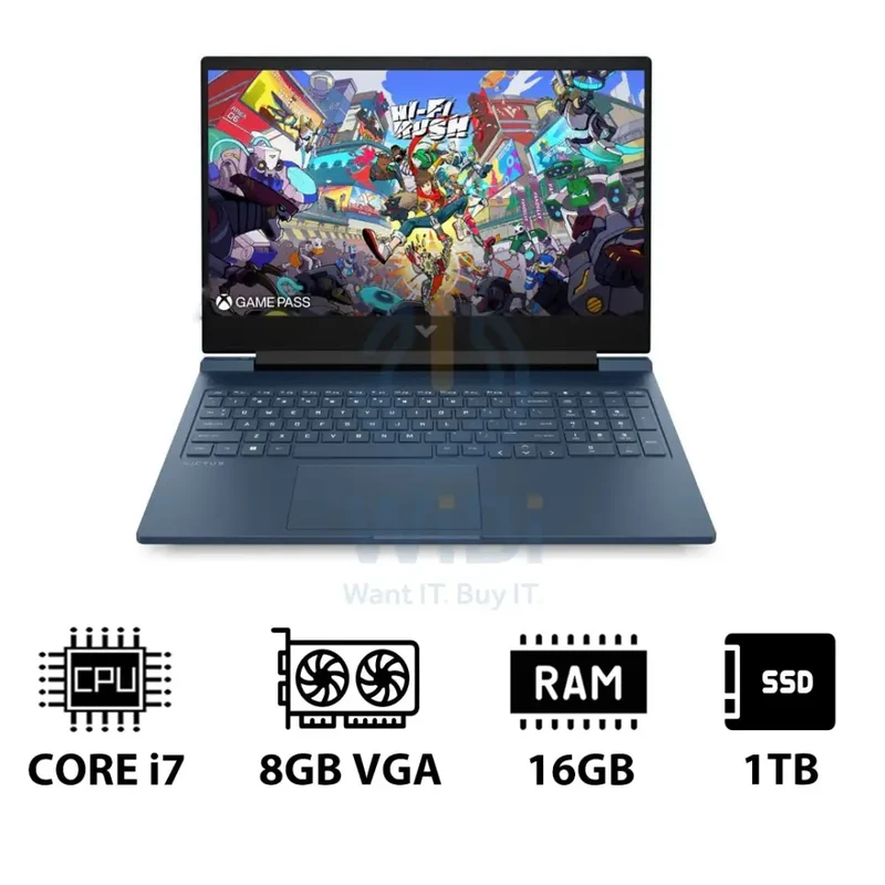 HP Victus - 16.1" FHD / RTX 4060 8GB VGA / i7 / 16GB / 1TB (NVMe M.2 SSD) / Performance Blue