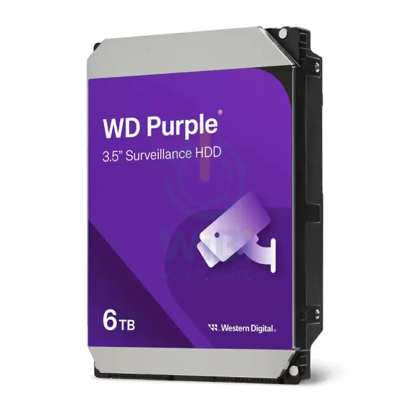 محرك أقراص صلبة WD بيربل للمراقبة - سعة 6 تيرابايت / SATA / سرعة تصل إلى 175 ميجابايت/ثانية - داخلي