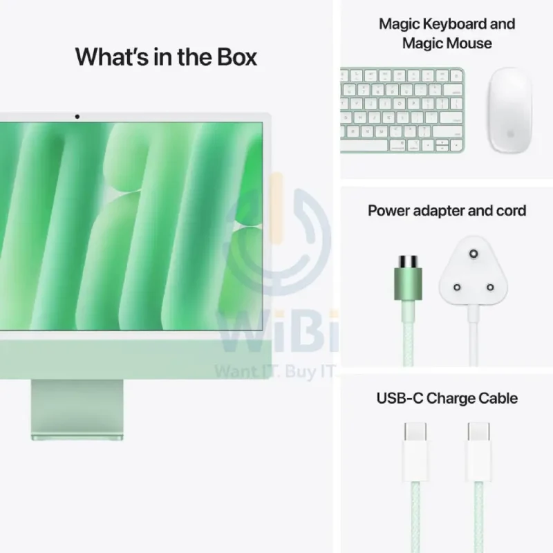 Apple iMac - 24" / M4 / 8-Core CPU / 8-Core GPU / 16 Core Neural Engine / 16GB RAM / 256GB SSD / Arb/Eng / Green / 1YW