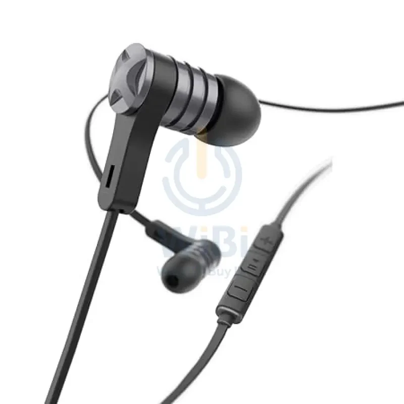 Hama Intense Earphones with Flat Ribbon Cable, Microphone - Black