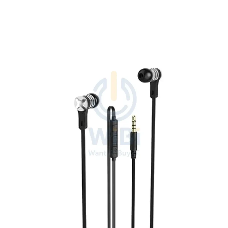 Hama Intense Earphones with Flat Ribbon Cable, Microphone - Black