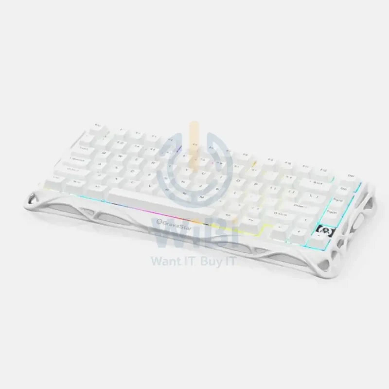 GravaStar Mercury K1 Lite 75% Wireless Mechanical Gaming Keyboard - Snow White