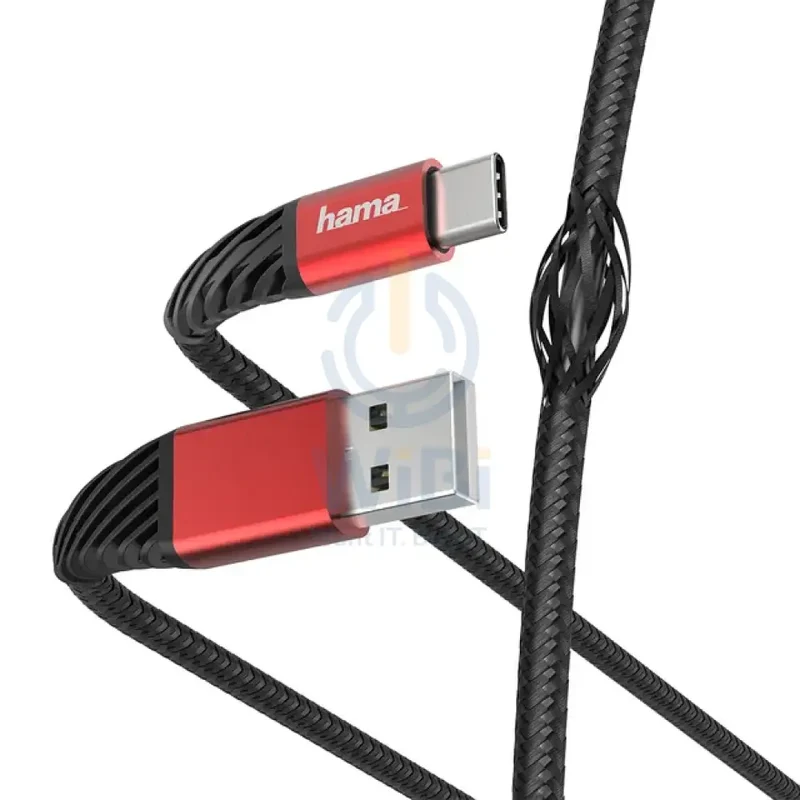 Hama USB-A to Type-C Charging-Data Cable 1.5 m - Black-Red