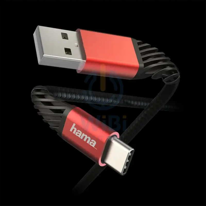 Hama USB-A to Type-C Charging-Data Cable 1.5 m - Black-Red
