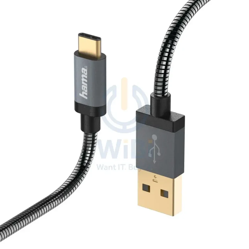 Hama Type-C to Type-C Charging-Data Cable 1.5 m Metal Anthracite