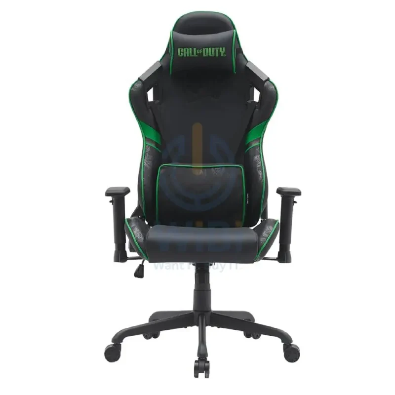 GameOn Call of Duty (COD) Gaming Chair with Adjustable 4D Armrest & Metal Base - Green/Black