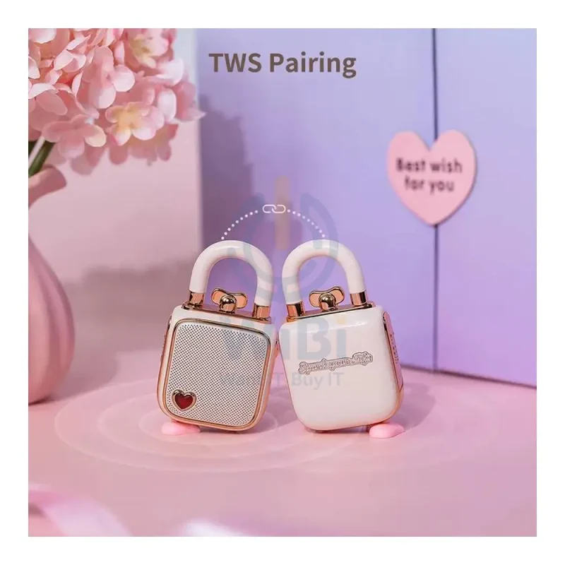 Divooom LoveLock Portable Bluetooth Speaker - Pink
