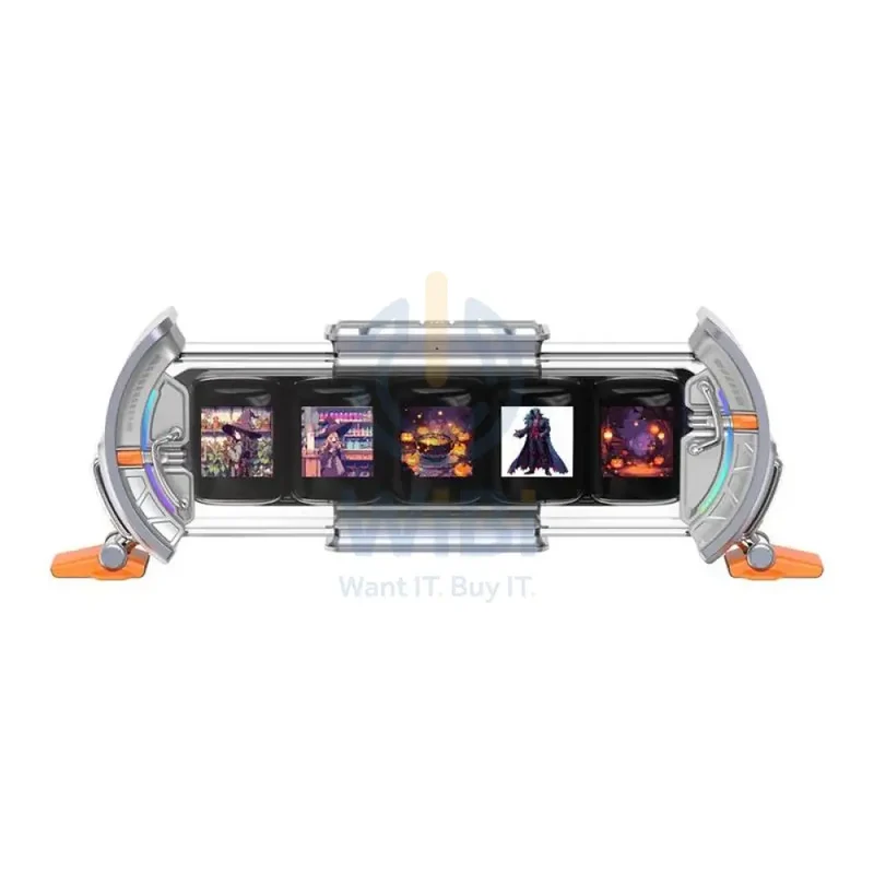 Divoom Times Gate Pixel Art Informative Cyberpunk Digital Clock Display - Silver