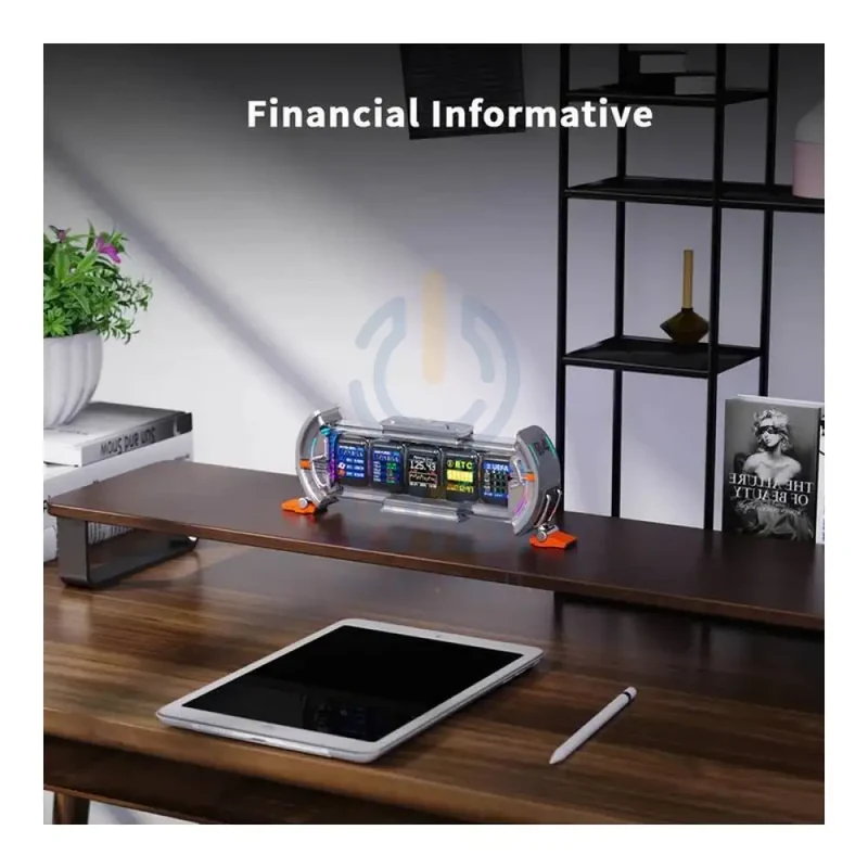 Divoom Times Gate Pixel Art Informative Cyberpunk Digital Clock Display - Silver