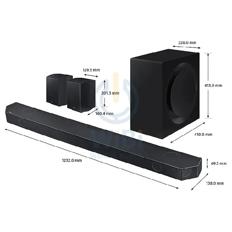 Samsung HW-Q990C 11.1.4ch Dolby Atmos Q-Series Soundbar - ‎41W / Wireless / Black