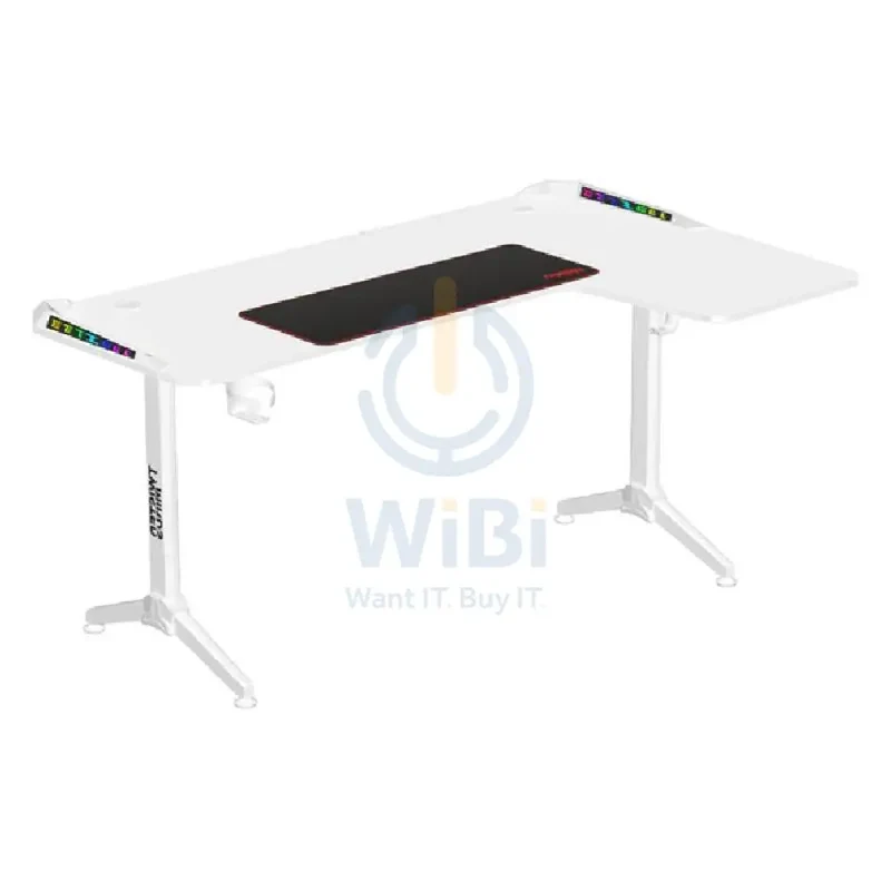 Twisted Minds WARRIOR L-Shaped RGB Gaming Desk - Right / White