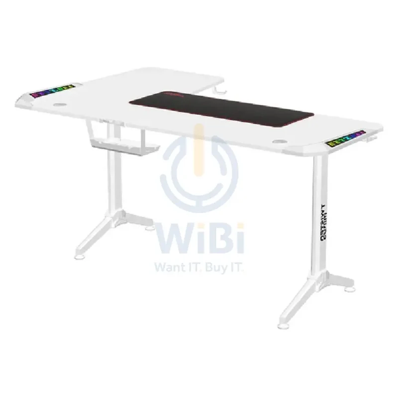 Twisted Minds WARRIOR L-Shaped RGB Gaming Desk - Right / White