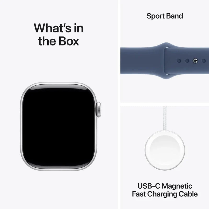 Apple Watch Series 10 with Sport Band - LTPO OLED / 64GB / 42mm / Medium/Large / Bluetooth / Wi-Fi / Denim