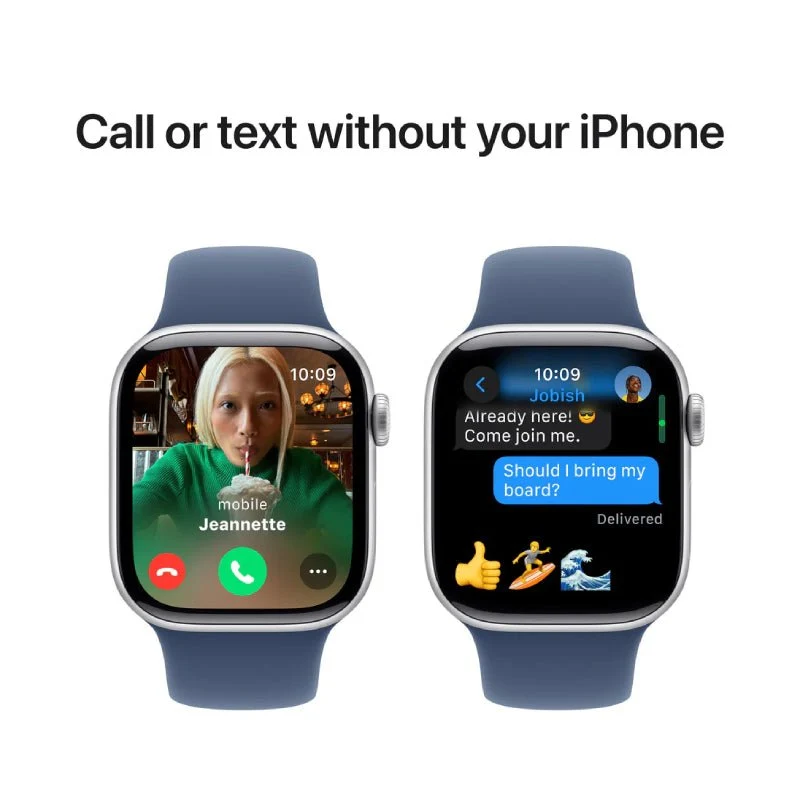 Apple Watch Series 10 with Sport Band - LTPO OLED / 64GB / 42mm / Small/Medium / Bluetooth / Wi-Fi / Cellular / Denim