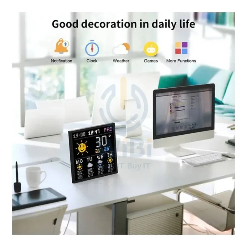 Divoom Pixoo-64 WiFi Pixel Art Cloud Display 64 X 64 LED Digital Frame - Black