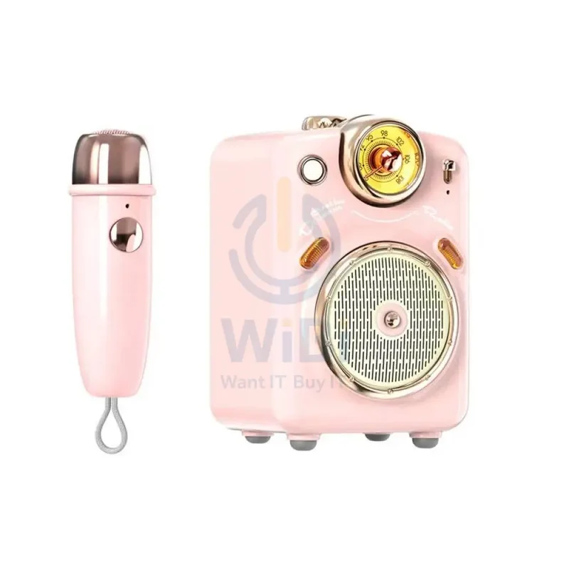 Divoom Fairy-OK Bluetooth Portable Speaker With Microphone Karaoke Function - Pink