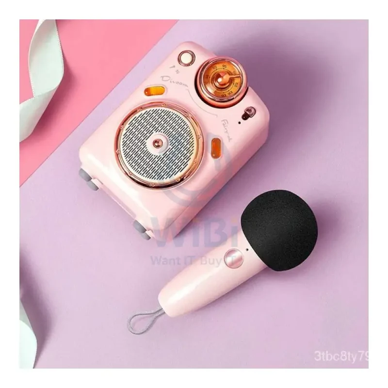 Divoom Fairy-OK Bluetooth Portable Speaker With Microphone Karaoke Function - Pink