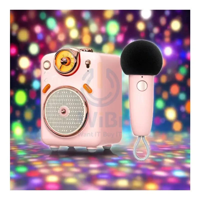 Divoom Fairy-OK Bluetooth Portable Speaker With Microphone Karaoke Function - Pink