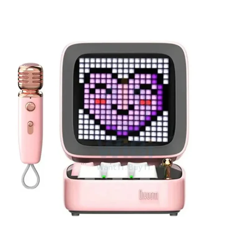Divoom DitooMic Bluetooth Speaker With Microphone Karaoke Function - Pink