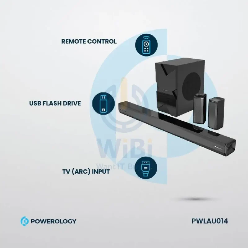 Powerology Home Theater System - 5.1CH / 370W / Bluetooth / Black