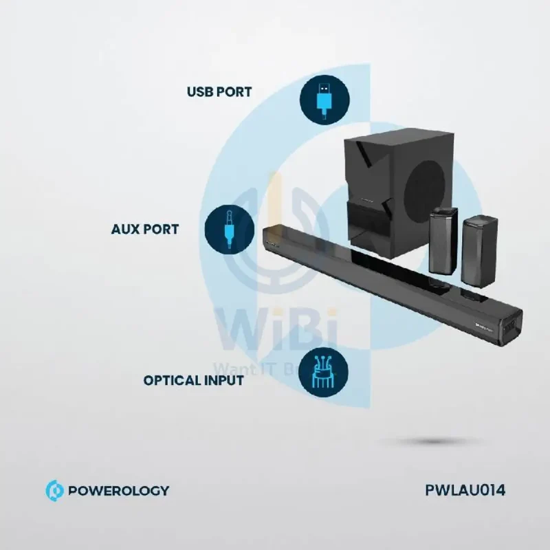 Powerology Home Theater System - 5.1CH / 370W / Bluetooth / Black