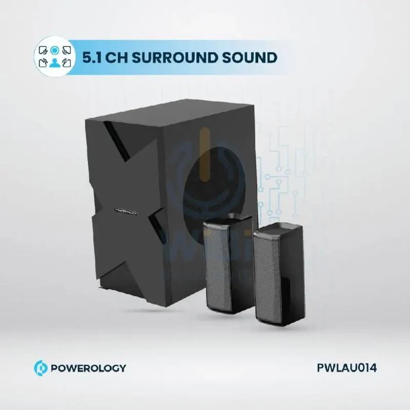 Powerology Home Theater System - 5.1CH / 370W / Bluetooth / Black
