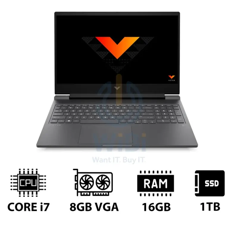 HP Victus - 16.1" QHD / RTX 4060 8GB VGA / i7 / 16GB / 1TB (NVMe M.2 SSD) / Mica Silver