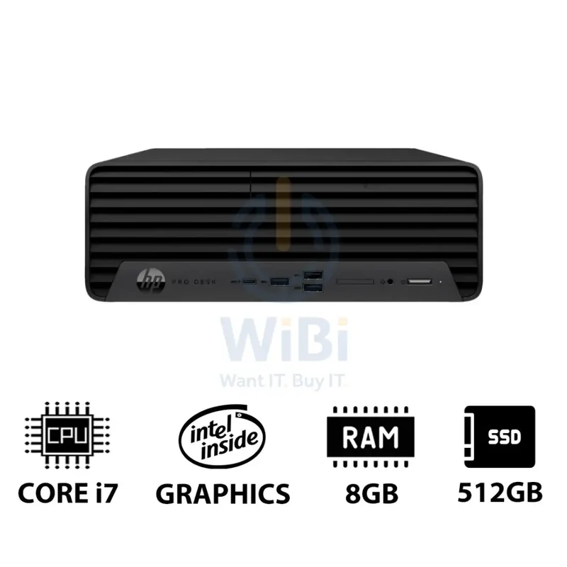 HP Pro SFF 400 G9 - i7 / 8GB / 512GB (NVMe M.2 SSD) / DOS (Without OS) / 1YW - Desktop