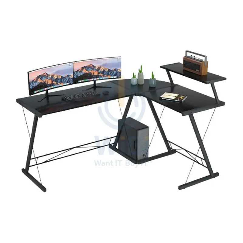 GAMEON 3in1 L-Shaped Slayer II XL Series Gaming Desk - Black