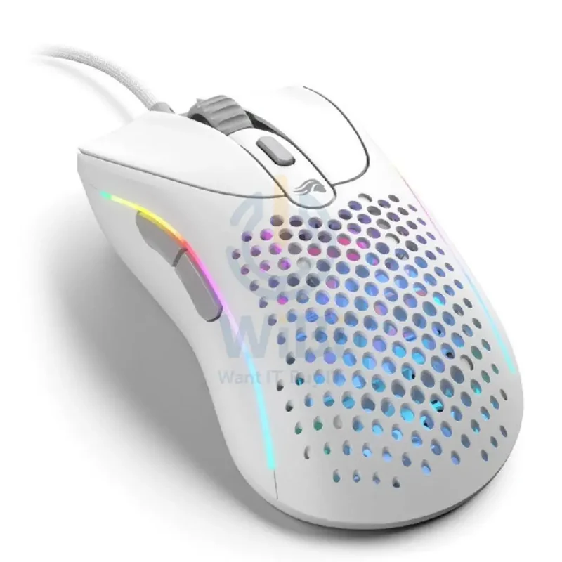 Glorious Model D2 Wired RGB Gaming Mouse - Matte White