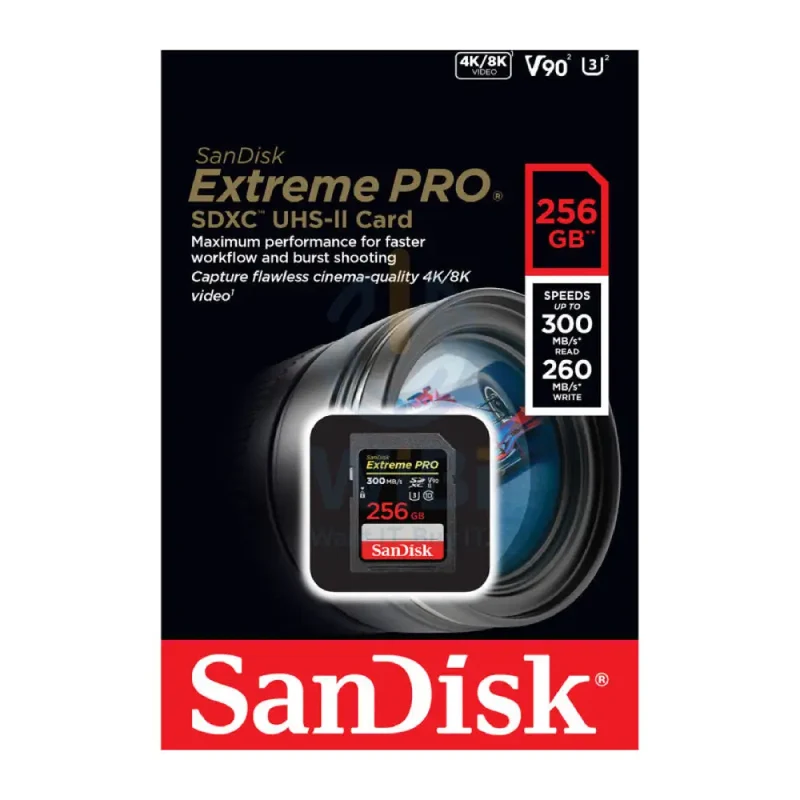 SanDisk Extreme PRO SDHC and SDXC UHS-II Cards - 256GB / Up to 300MB/s