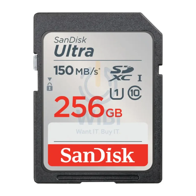 بطاقة ذاكرة سان ديسك ألترا SDHC UHS-I وSDXC UHS-I، بسعة 256 جيجابايت، بسرعة تصل إلى 150 ميجابايت/ثانية
