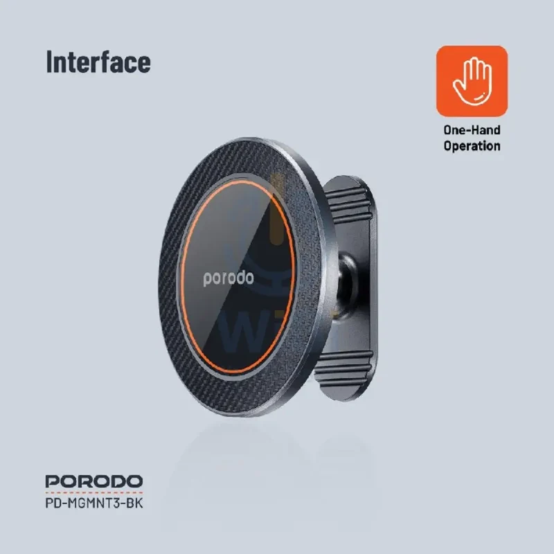 Porodo Stick-On MagSafe All-Purpose Smooth Swivel Phone Mount - Black