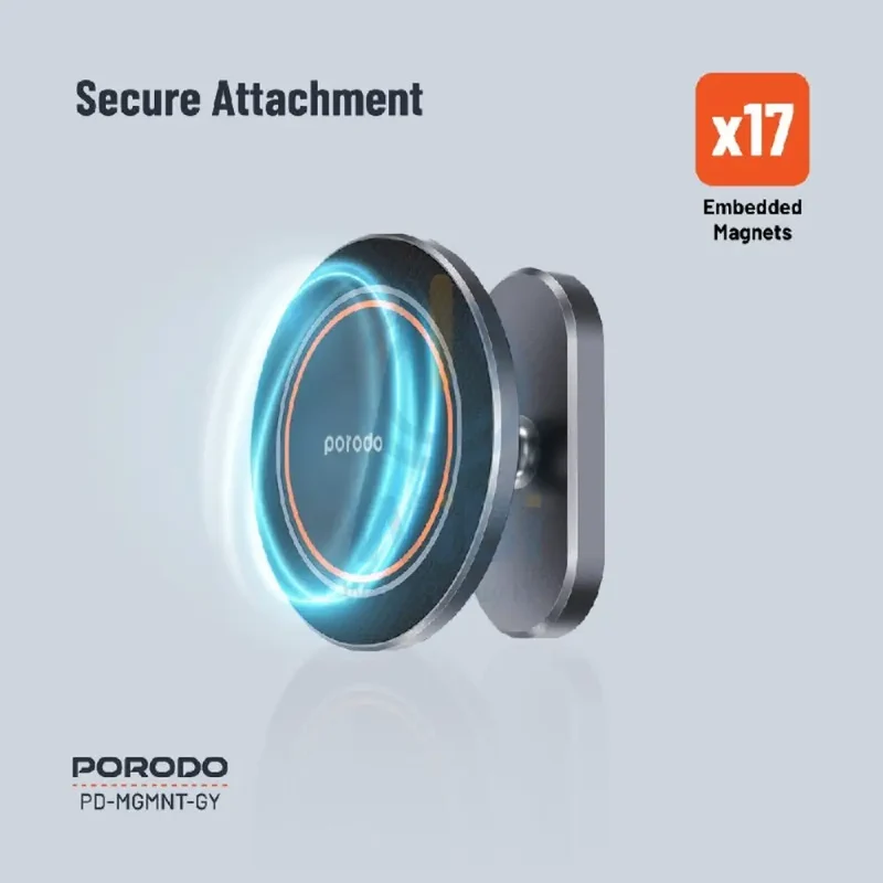 Porodo Aluminum Alloy MagSafe Mount Metal Base - Grey
