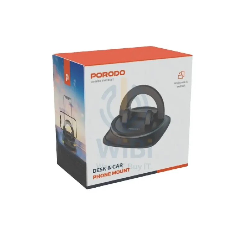 Porodo Rotatable Mobile Phone Bracket - Black