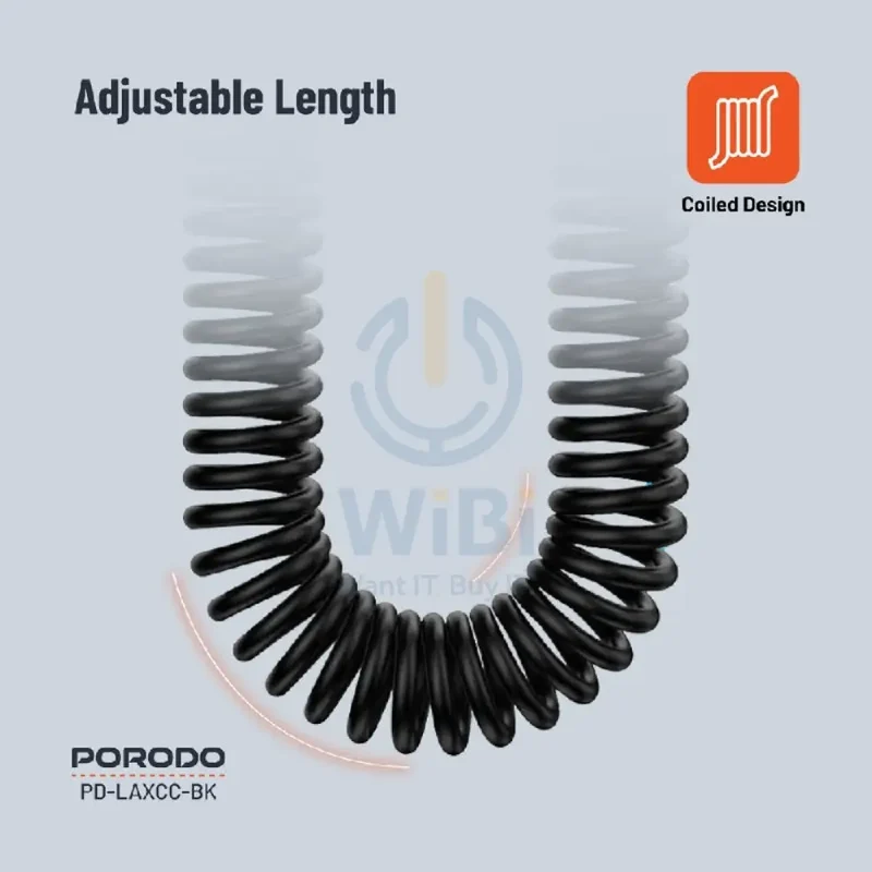 Porodo Audio Data Cable - 1.2M / Lightning / 3.5mm Jack / Black