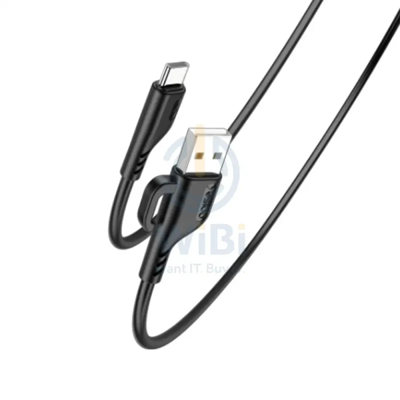 YESIDO CA105 Charging Data Cable with Hook - 1.2M / USB / USB-C / Black