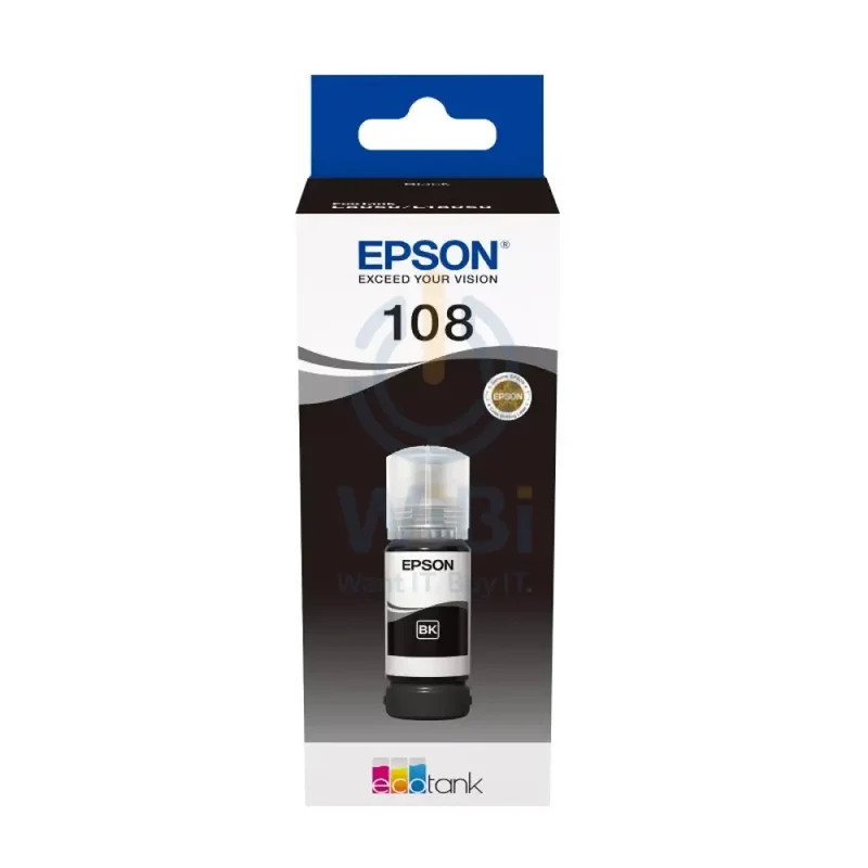 Epson 108 EcoTank Black Ink Bottle - 3600 Pages / Black Color / Ink Bottle