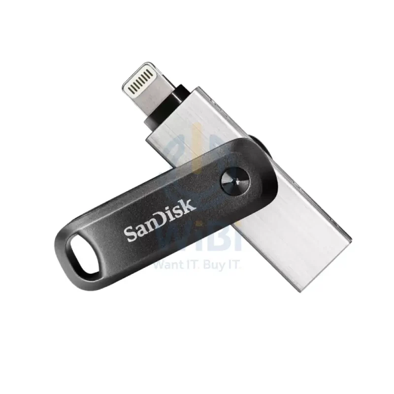 SanDisk iXpand Flash Drive Go - 64GB / USB 3.0 / Lightning / Black and Silver
