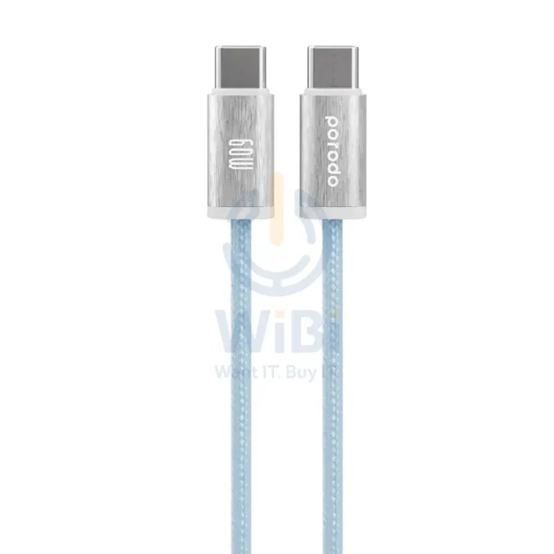 Porodo Woven Braided Cable - 1.2M / Type-C / 60W / Blue