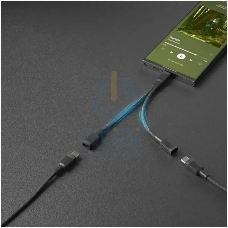 Porodo Type-C Connector Audio And Charge Adapter - 0.12M / Type-C / Black