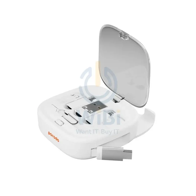 Porodo Multi-Device Charging Kit Data & Charge - 1M / USB-A / USB-C / Lightning / Micro USB / White