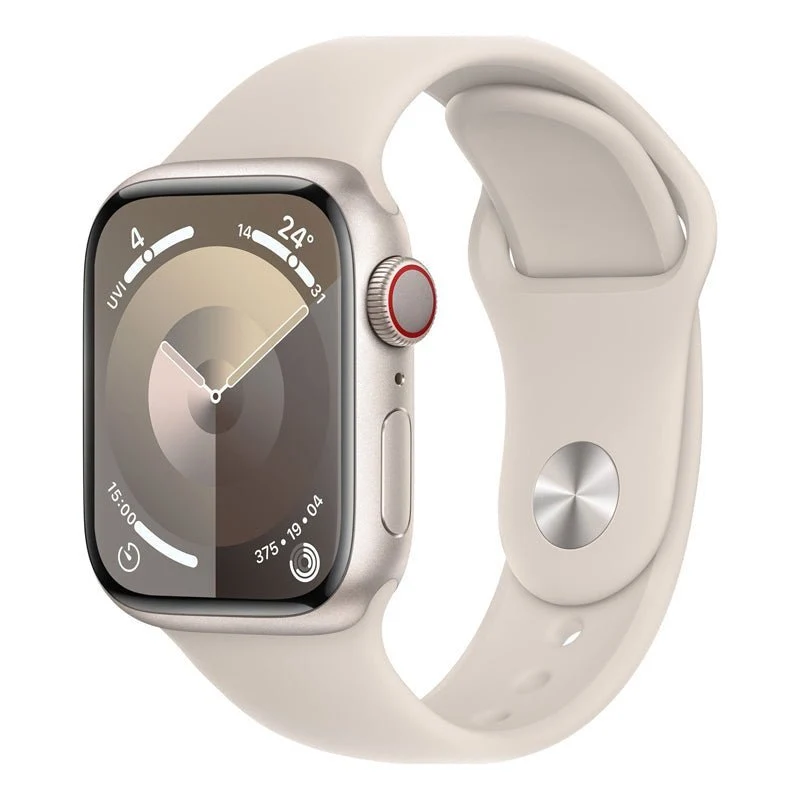 Apple Watch Series 9 with Sport Band - LTPO OLED / 64GB / 45mm / Small/Large / Bluetooth / Wi-Fi / Starlight