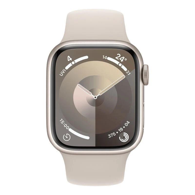 Apple Watch Series 9 with Sport Band - LTPO OLED / 64GB / 45mm / Small/Large / Bluetooth / Wi-Fi / Starlight