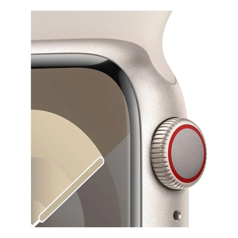 Apple Watch Series 9 with Sport Band - LTPO OLED / 64GB / 45mm / Small/Large / Bluetooth / Wi-Fi / Starlight
