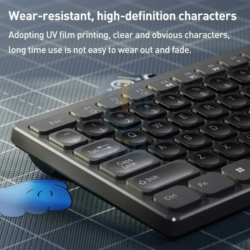 Yesido KB19 Wireless Keyboard And Mouse Set - 2.4G / 10M / 1200 dpi / Bluetooth - Blue