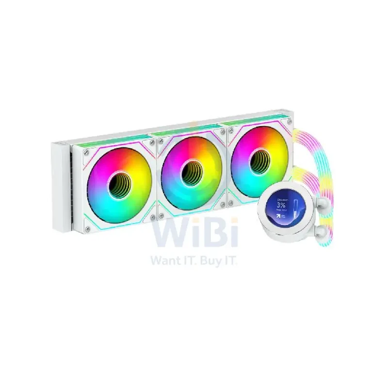GameOn KRAKEN N360 360mm LCD Display Liquid CPU Cooler With ARGB Tube - White