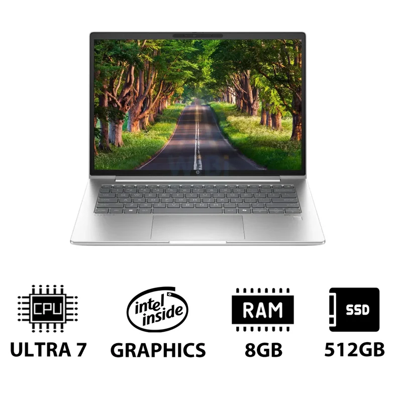 HP ProBook 440 G11 - 14" WUXGA / Ultra 7 155U / 8GB / 512GB (NVMe M.2 SSD) / DOS (Without OS) / 1YW / Pike silver - Laptop