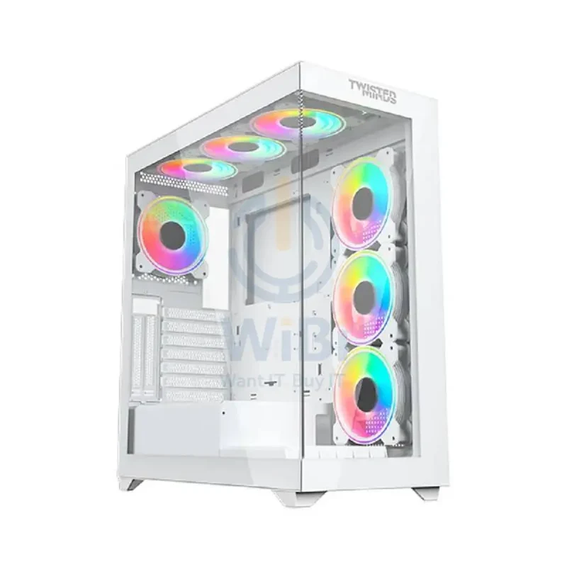 Twisted Minds Quantum Glass Mid Tower Gaming Case - White