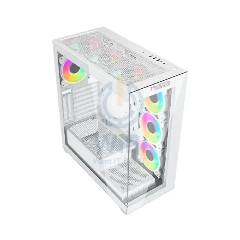 Twisted Minds Quantum Glass Mid Tower Gaming Case - White